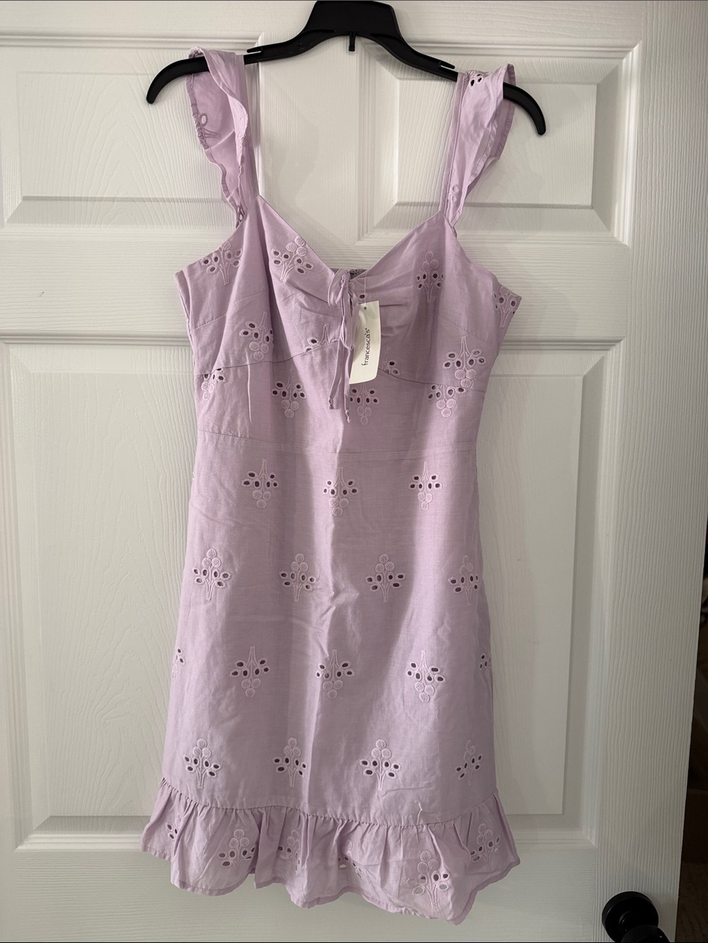 Francesca's Collections Lilac Eyelet Ruffle Sundress